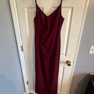 Elegant Burgundy Women's Dress